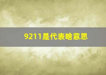 9211是代表啥意思