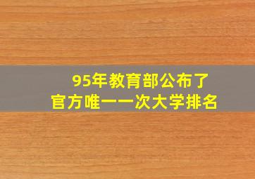 95年教育部公布了官方唯一一次大学排名