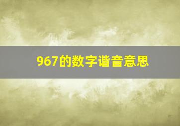 967的数字谐音意思