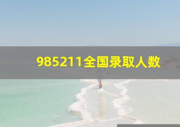 985211全国录取人数