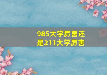 985大学厉害还是211大学厉害