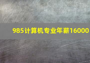 985计算机专业年薪16000