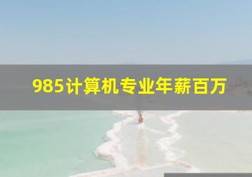 985计算机专业年薪百万