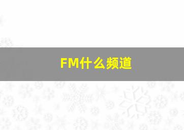 FM什么频道