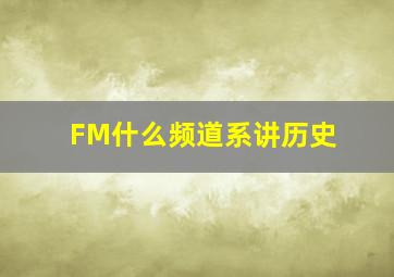 FM什么频道系讲历史