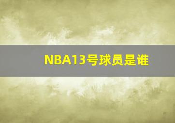 NBA13号球员是谁