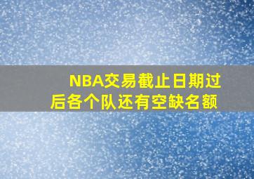 NBA交易截止日期过后各个队还有空缺名额