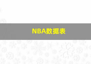 NBA数据表