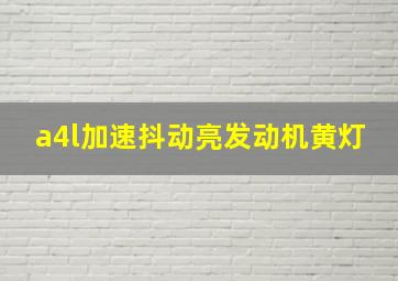 a4l加速抖动亮发动机黄灯