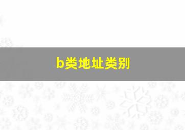 b类地址类别