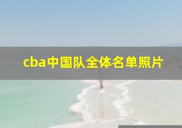 cba中国队全体名单照片