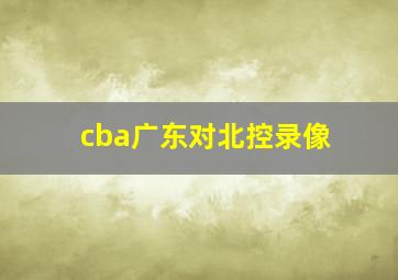 cba广东对北控录像