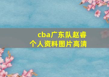 cba广东队赵睿个人资料图片高清