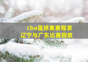 cba篮球赛赛程表辽宁与广东比赛回放