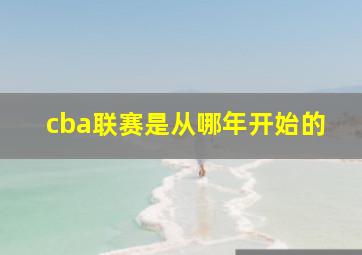 cba联赛是从哪年开始的