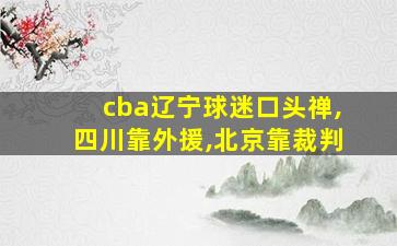 cba辽宁球迷口头禅,四川靠外援,北京靠裁判