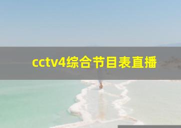 cctv4综合节目表直播