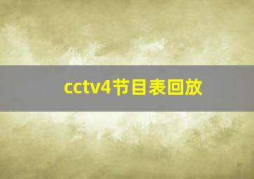 cctv4节目表回放