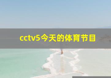 cctv5今天的体育节目