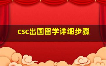 csc出国留学详细步骤