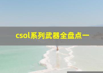 csol系列武器全盘点一