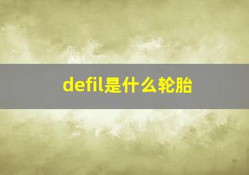 defil是什么轮胎