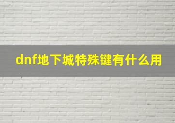 dnf地下城特殊键有什么用