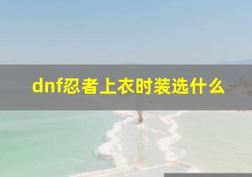 dnf忍者上衣时装选什么