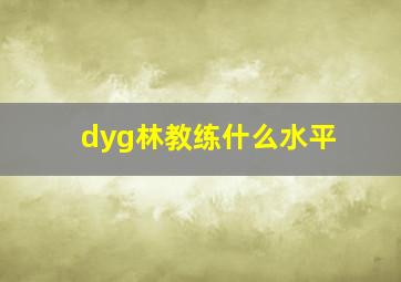 dyg林教练什么水平