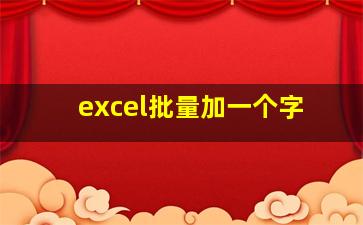 excel批量加一个字