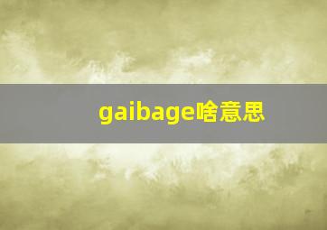 gaibage啥意思