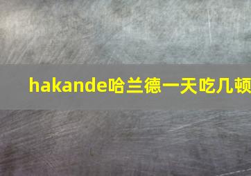 hakande哈兰德一天吃几顿