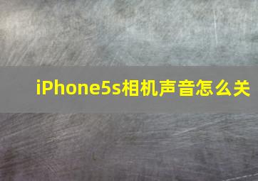 iPhone5s相机声音怎么关