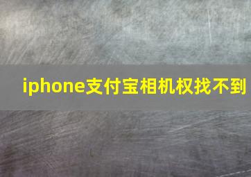 iphone支付宝相机权找不到