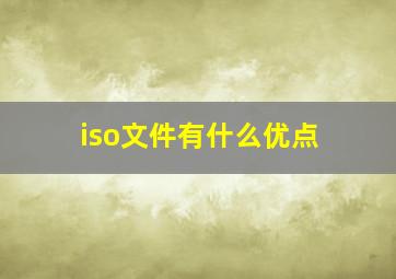 iso文件有什么优点