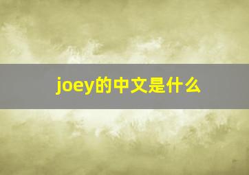 joey的中文是什么