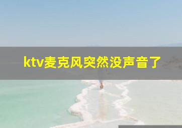 ktv麦克风突然没声音了