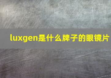 luxgen是什么牌子的眼镜片