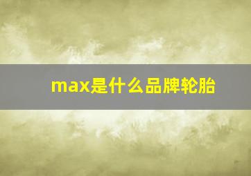 max是什么品牌轮胎