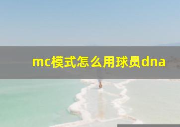 mc模式怎么用球员dna