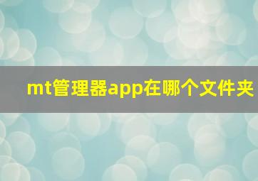 mt管理器app在哪个文件夹