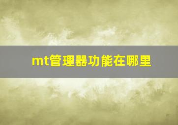 mt管理器功能在哪里