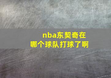 nba东契奇在哪个球队打球了啊