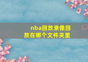 nba回放录像回放在哪个文件夹里