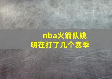 nba火箭队姚明在打了几个赛季