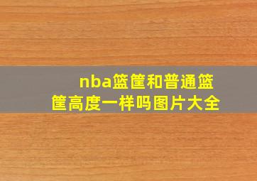 nba篮筐和普通篮筐高度一样吗图片大全