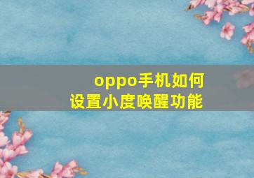 oppo手机如何设置小度唤醒功能