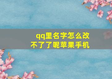 qq里名字怎么改不了了呢苹果手机