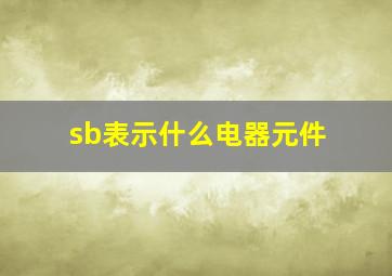 sb表示什么电器元件