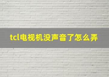 tcl电视机没声音了怎么弄